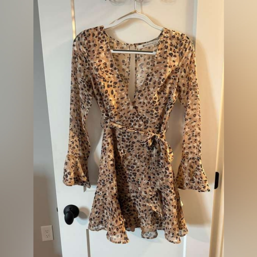 The Impeccable Pig Cheetah Print Wrap Dress